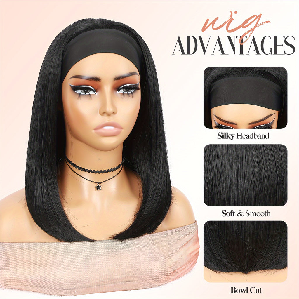 Bob Headband Wigs for Women