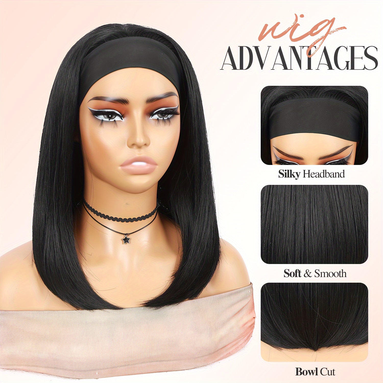 Bob Headband Wigs for Women