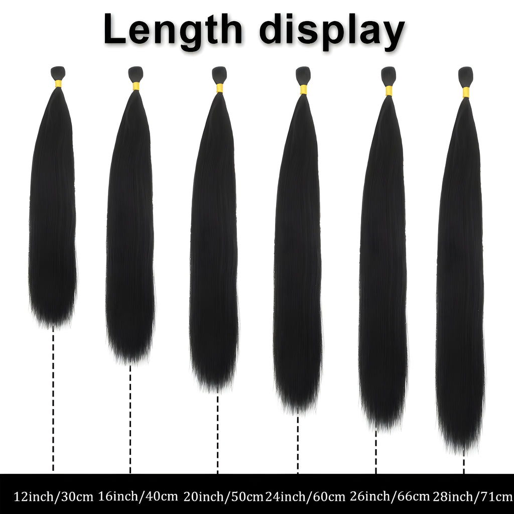 Synthetic Straight Black Hair
