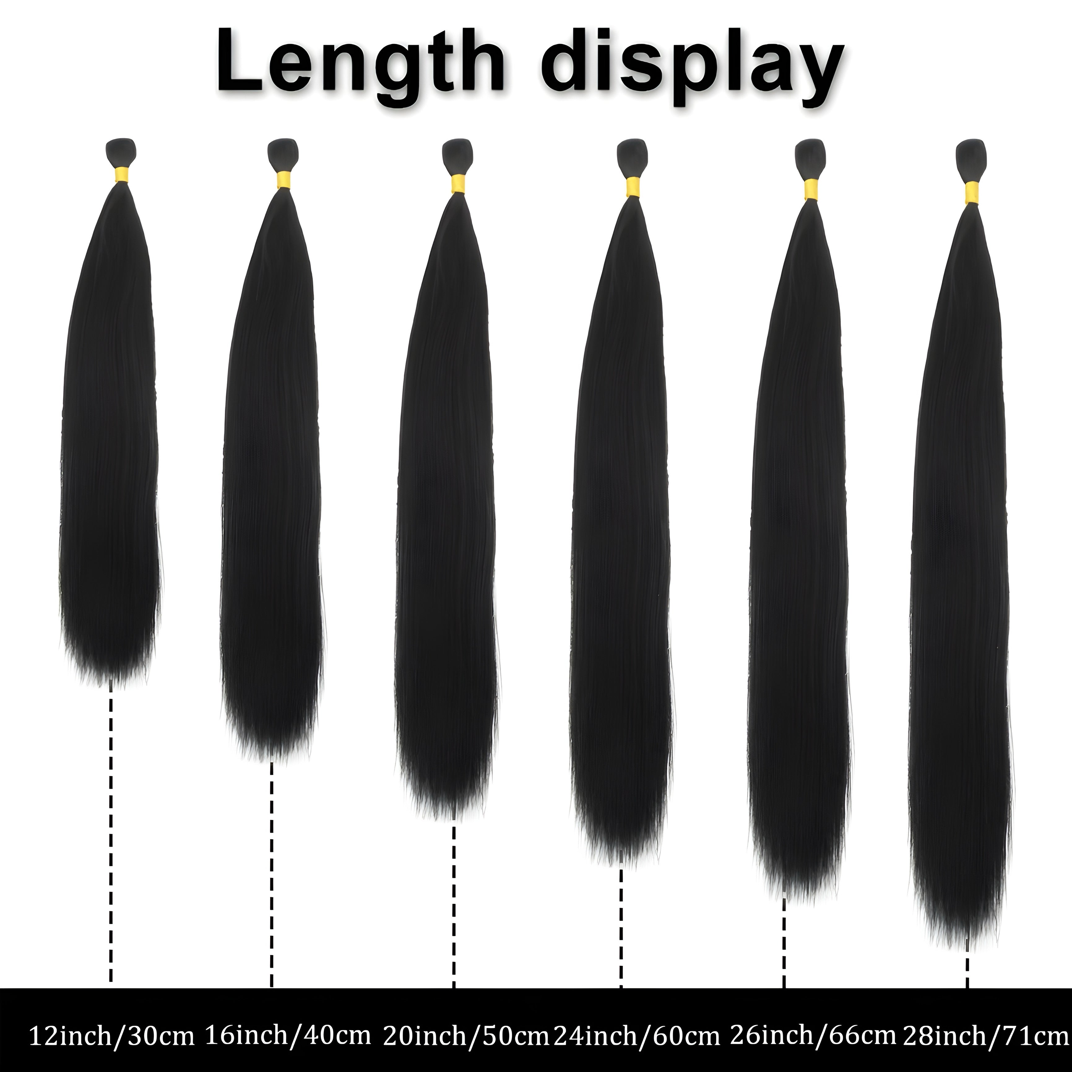 Synthetic Straight Black Hair