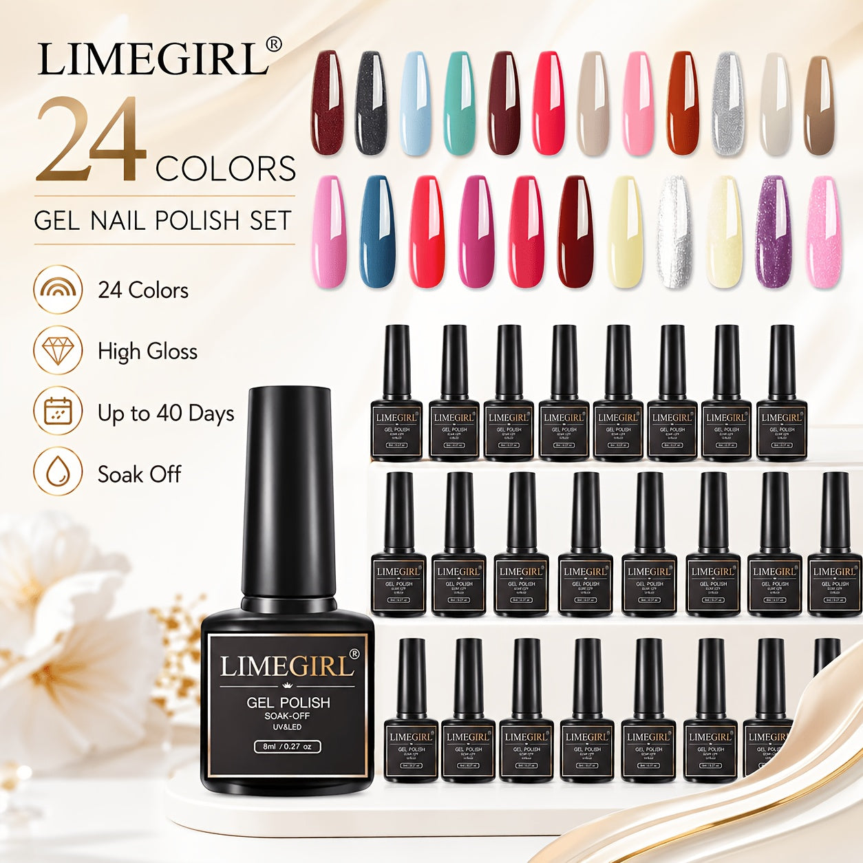Gel Nail Polish Set | 24 Colors