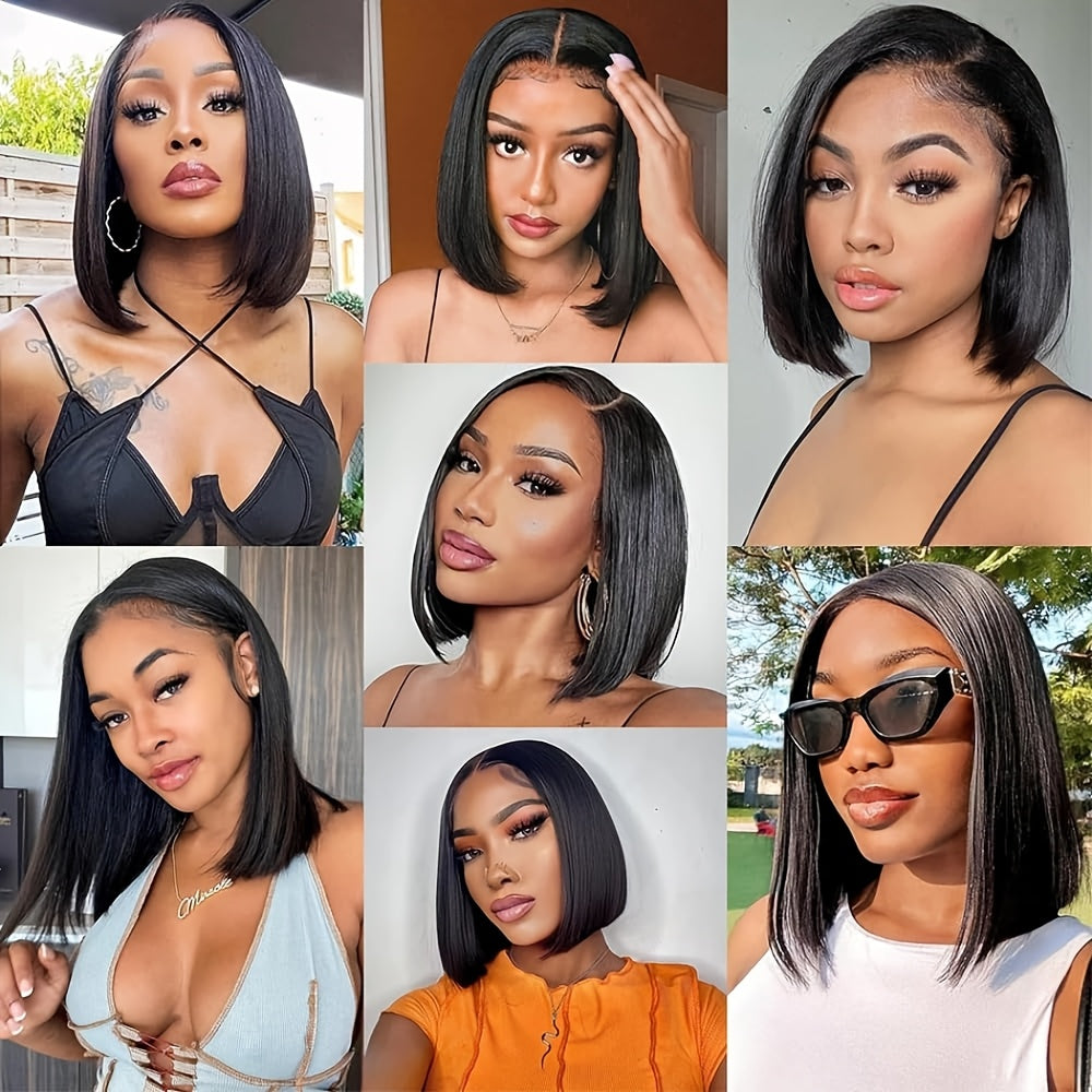 Short Straight Bob Lace Frontal Wigs Glueless Pre Plucked with Baby Hair