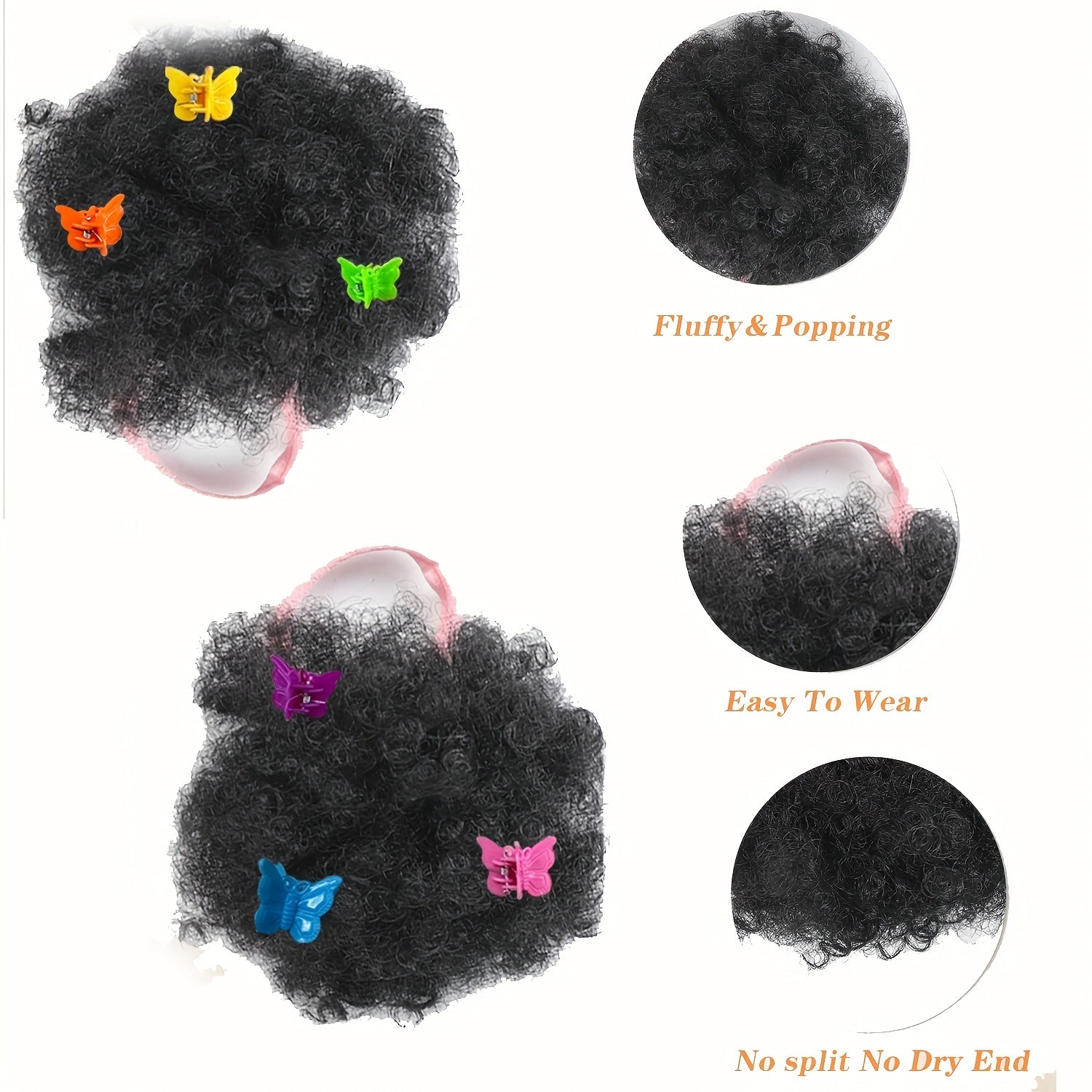 2 Pcs African Puff Bun Hair Extension