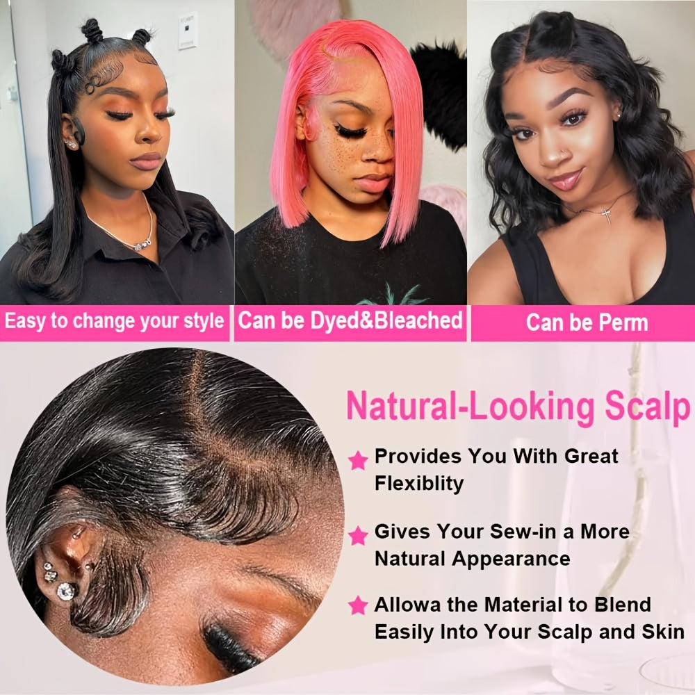 Short Straight Bob Lace Frontal Wigs Glueless Pre Plucked with Baby Hair