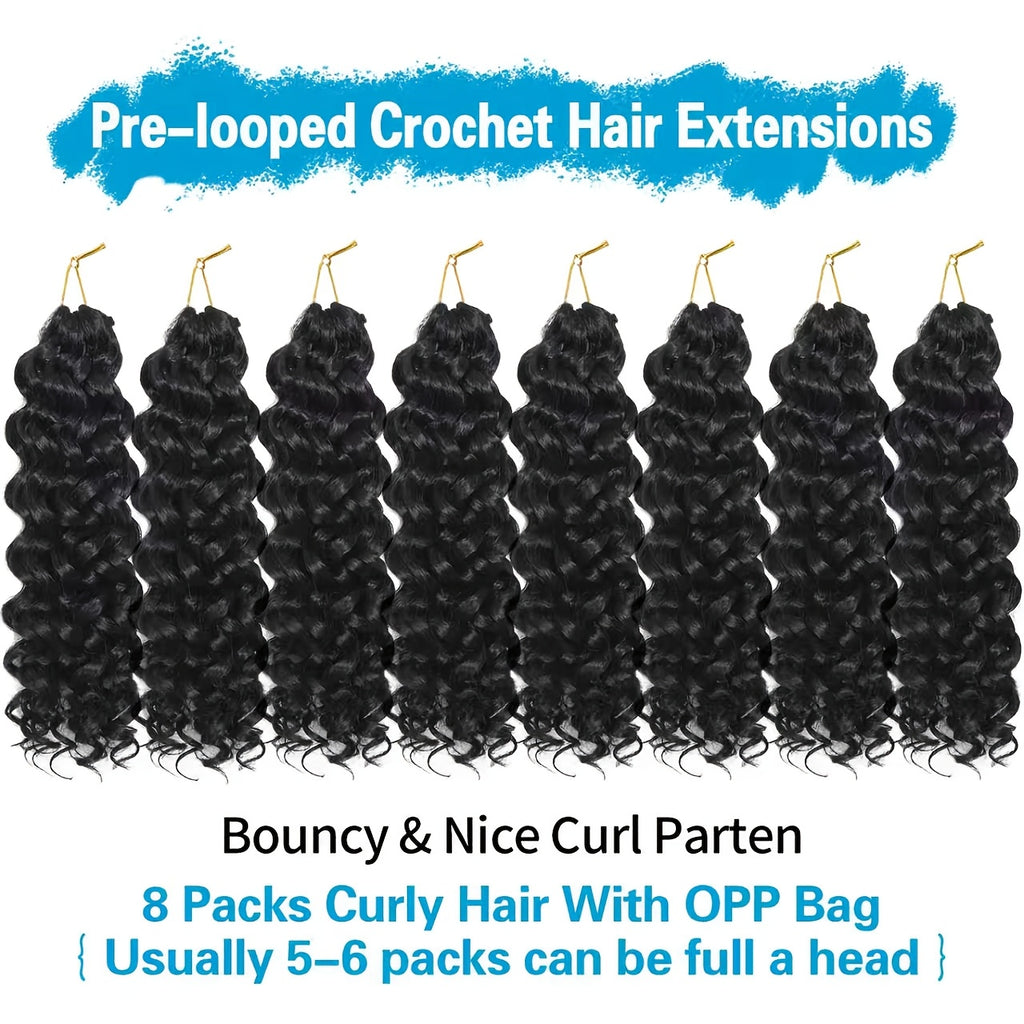 8 Pcs Women Beach Style Synthetic Crochet Hair Extension
