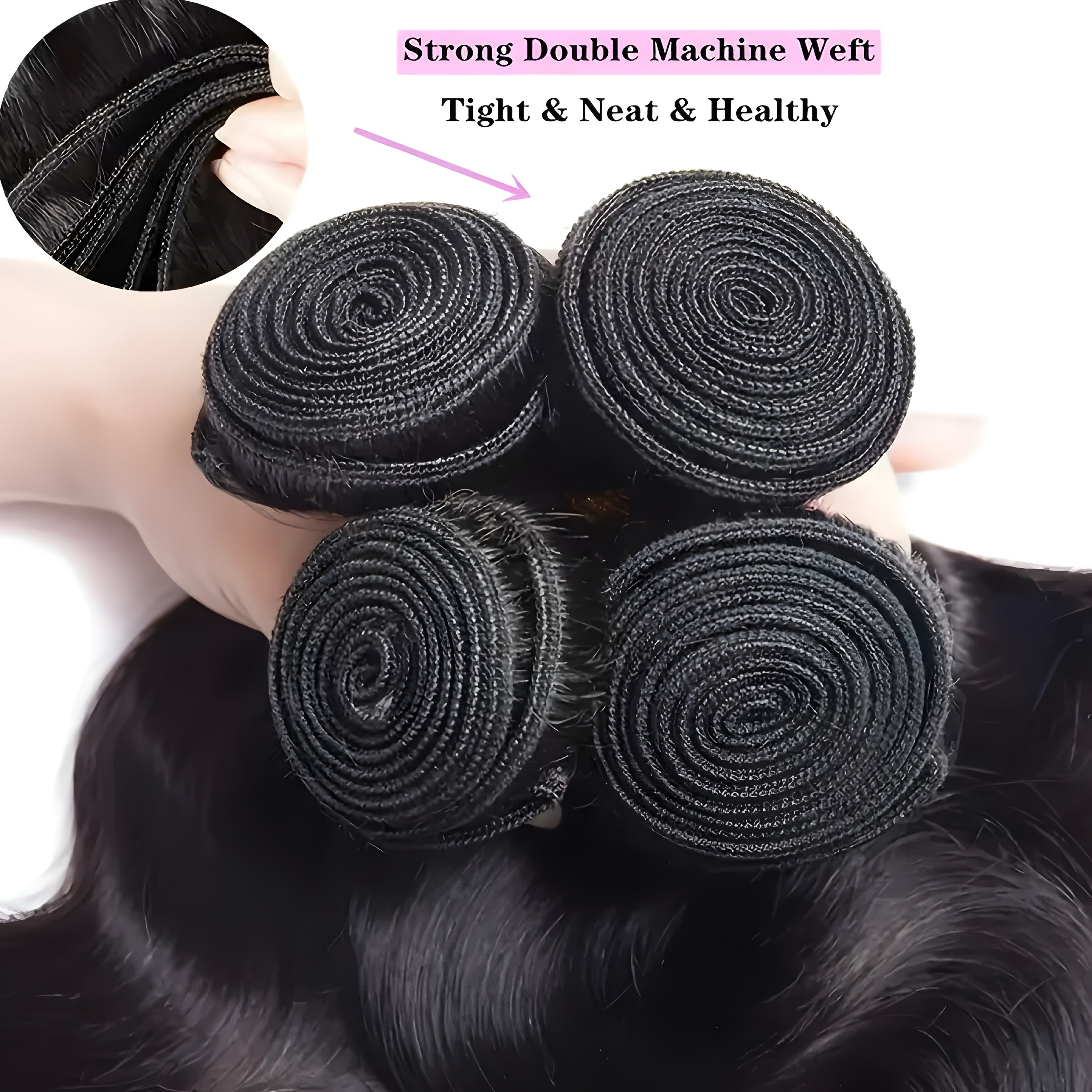 Synthetic Straight Black Hair
