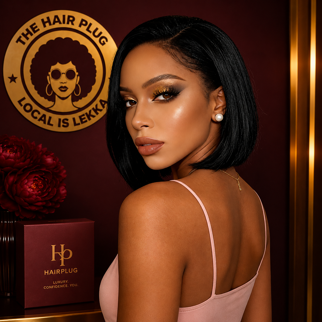 Short Bob Lace Front Wig Black Straight Hair Wig for Women