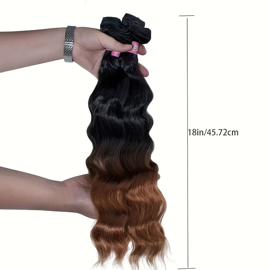 Natural Wave Ombre Blonde Hair Weave with Closure Synthetic Hair Extension