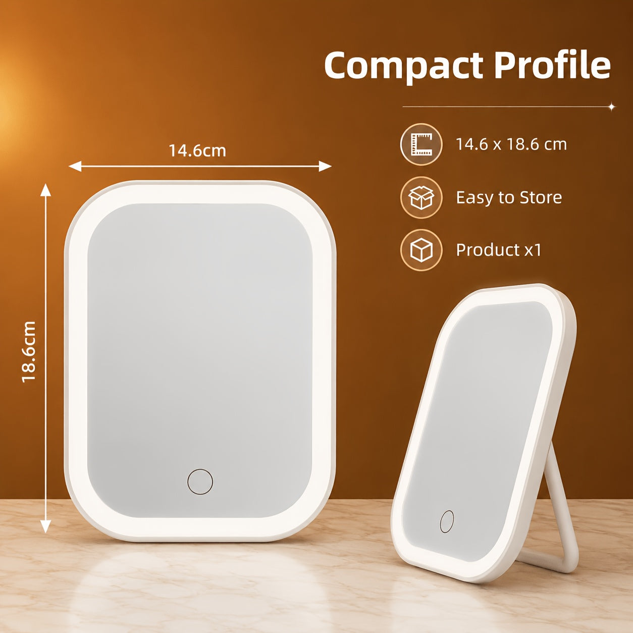 LED Makeup Mirror, Rechargeable Desktop Makeup Mirror