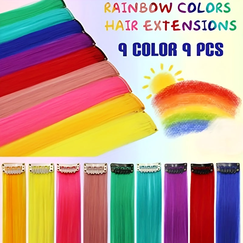 9pcs Colorful Hair Extension