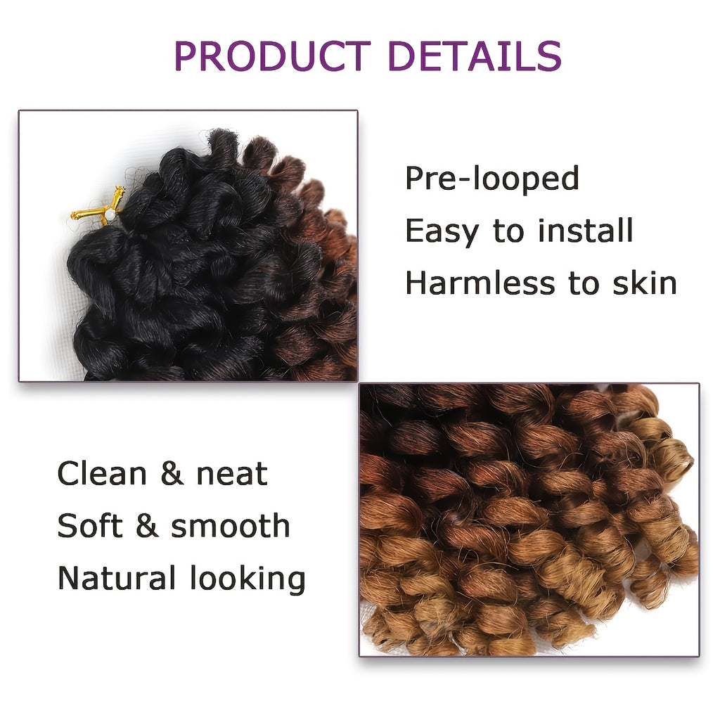 6 Pcs 8-Inch Looking Synthetic Crochet Braids Wig