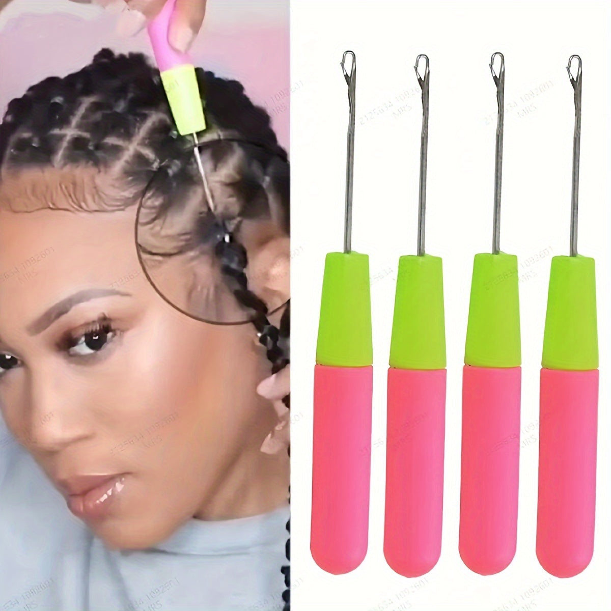 8pcs Braid Hair Extensions Tongue Crochet Hook